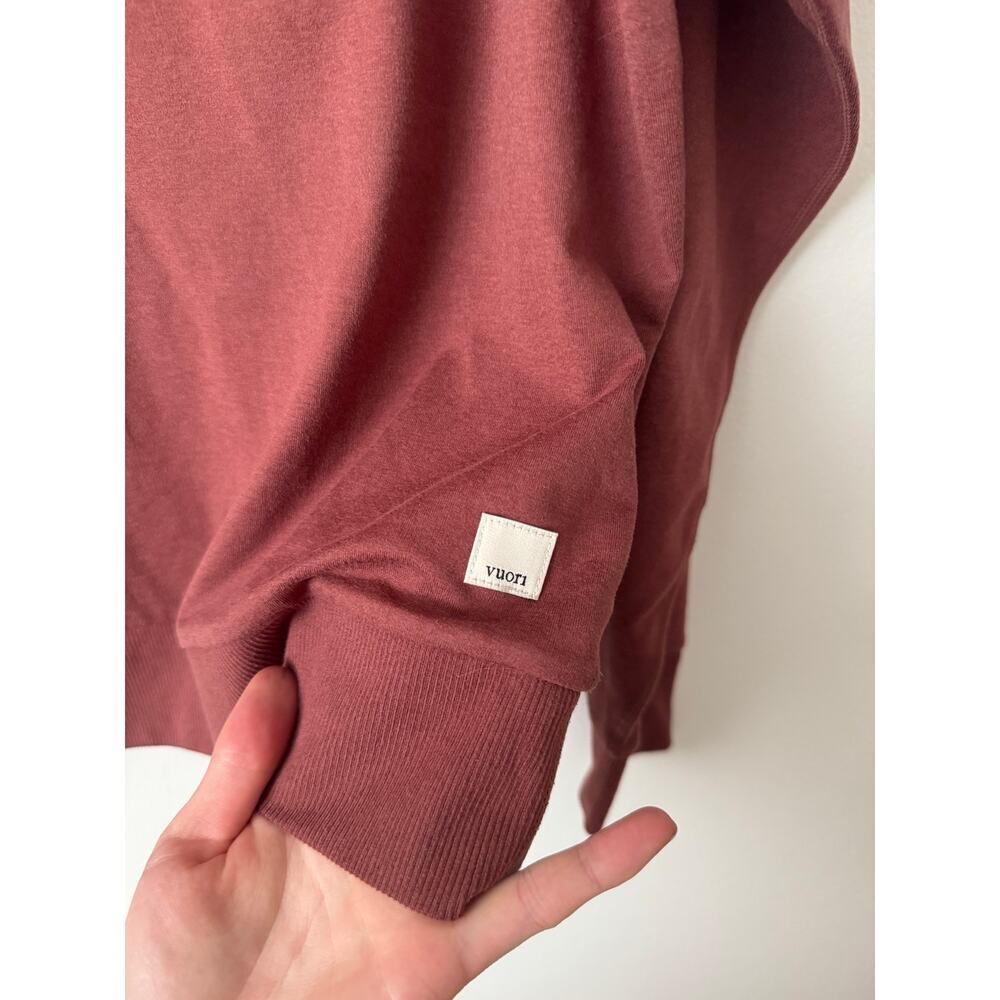 Vuori XS Halo Long Sleeve Crewneck in Rosewood Pink - Picture 4 of 6